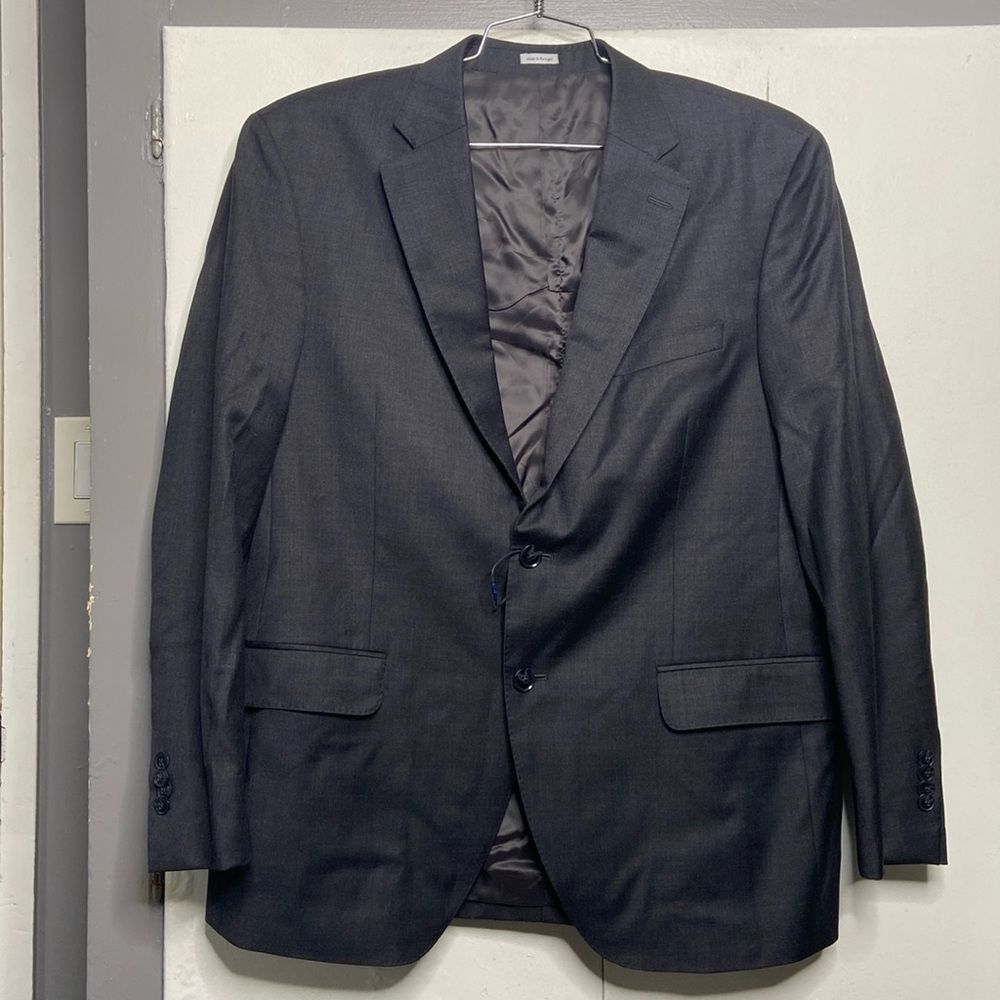 Peter Millar Men 100% Wool Blazer Sport Coat Jacket Size 44R Charcoal Gray NWOT